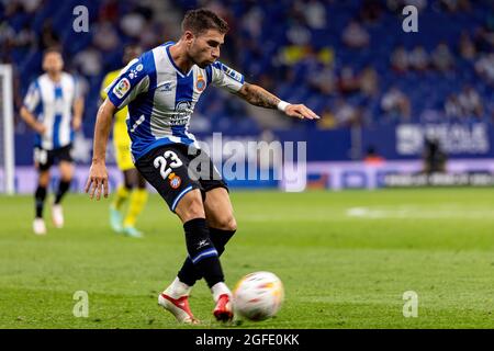 BARCELLONA - AGO 21: Embarba durante la partita la Liga tra RCD Espanyol e Villarreal CF allo stadio RCDE il 21 agosto 2021 a Barcellona, Spagna Foto Stock