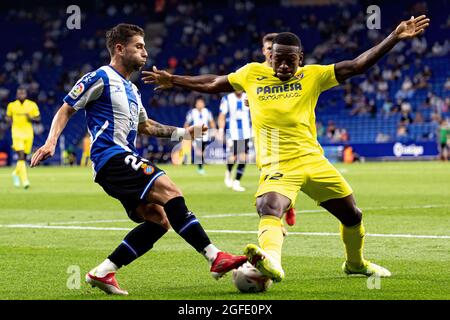 BARCELLONA - AGO 21: Embarba durante la partita la Liga tra RCD Espanyol e Villarreal CF allo stadio RCDE il 21 agosto 2021 a Barcellona, Spagna Foto Stock