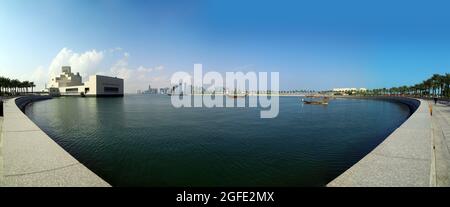 Una bella vista dello skyline di Doha - QATAR Foto Stock