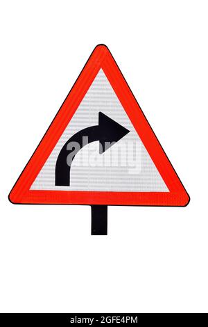 Indicatore di direzione a U a forma di cerchio con montante su sfondo bianco. Foto Stock