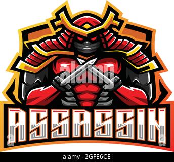 assassin esportatrice mascotte nuovo logo vettore Illustrazione Vettoriale