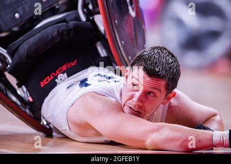 TOKYO, GIAPPONE. 25 ago 2021. Jamie Stead of Great Britain in Men's Wheelchair Basketball GBR vs CAN durante i Giochi Paralimpici di Tokyo 2020 allo Stadio Nazionale di Yoyogi mercoledì 25 agosto 2021 a TOKYO, GIAPPONE. Credit: Taka G Wu/Alamy Live News Foto Stock