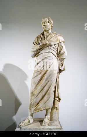 Aeschine (389–314 a.C.) uomo di stato greco e uno dei dieci oratori Attici. Ercolano, Villa dei Papiri i sec. a.C. Foto Stock