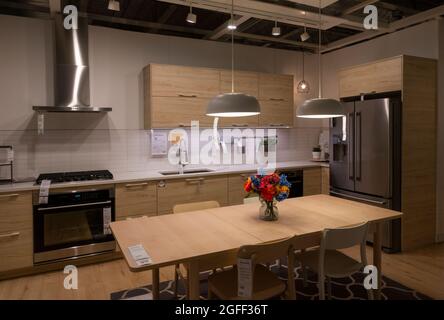 Esposizione IKEA in cucina a Red Hook Brooklyn NYC Foto Stock