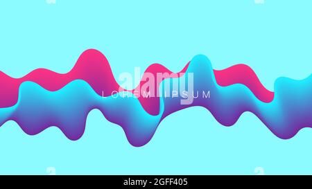 Disegno colorato di sfondo a flusso dinamico onda . Sfondo ondulato astratto con colori sfumati moderni. Illustrazione Vettoriale