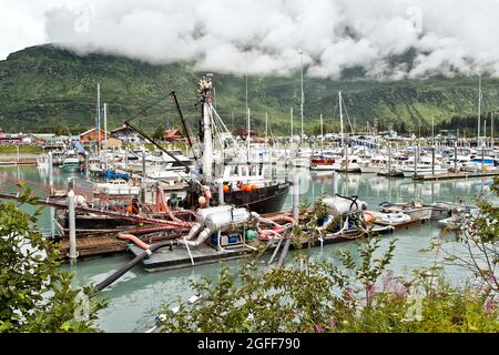 Nave di servizio, barche da pesca, Porto di Valdez, Alaska.