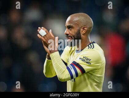 West Bromwich, Regno Unito. 25 ago 2021. Alexandre Lacazette d'Arsenal durante la partita di Carabao Cup tra West Bromwich Albion e Arsenal presso gli Hawthorns, West Bromwich, Inghilterra, il 25 agosto 2021. Foto di David Horn. Credit: Prime Media Images/Alamy Live News Foto Stock