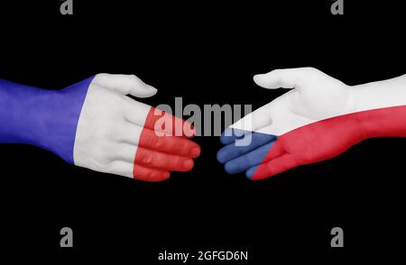Concetto di handshaking paese Foto Stock