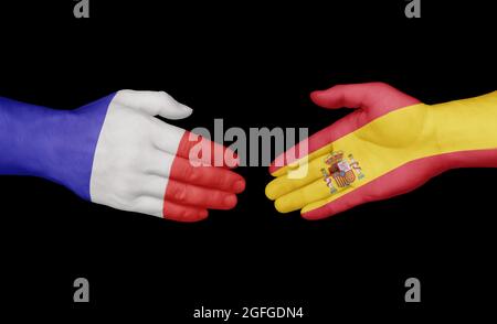 Concetto di handshaking paese Foto Stock