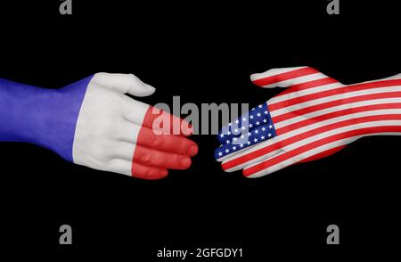 Concetto di handshaking paese Foto Stock