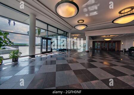 La lobby e del Centro Conferenze di Salt Lake City, la capitale e la città più popolosa nello stato dello Utah, Stati Uniti d'America Foto Stock