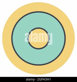 Icona vettore di Donut - stile accoppiamento colore - illustrazione semplice, tratto modificabile, vettore modello di disegno, buono per stampe, poster, pubblicità, a Illustrazione Vettoriale