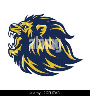 Vettore con logo Wild Angry Lion Illustrazione Vettoriale