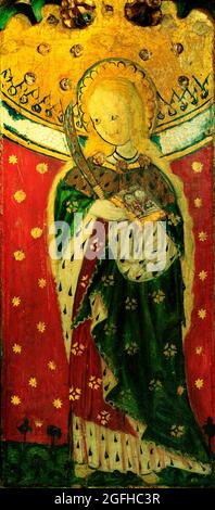 Occhio, Suffolk, Santa Lucia, fine XV secolo, rood screen painting, dipinti, femmina santo, santi Foto Stock