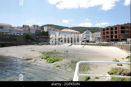 Porto e città di Finisterre, A Coruña, Galizia, Spagna, Europa Foto Stock