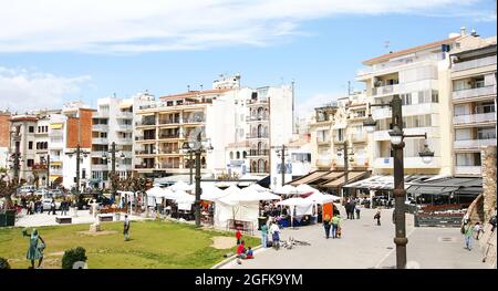 Paseo Maritimo de Sitges Barcellona, Catalunya, Spagna, Europa Foto Stock