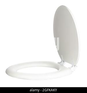 WC bianco isolato su sfondo bianco Foto Stock