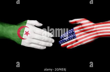 Concetto di handshaking paese Foto Stock