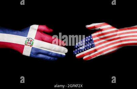 Concetto di handshaking paese Foto Stock