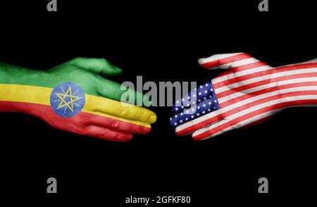 Concetto di handshaking paese Foto Stock