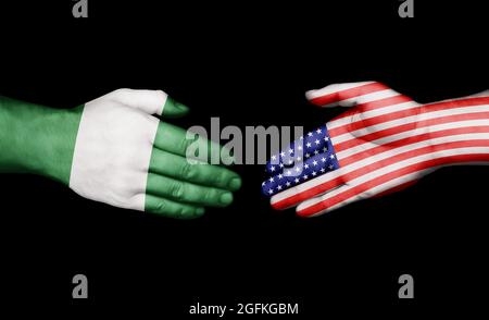Concetto di handshaking paese Foto Stock