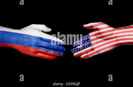 Concetto di handshaking paese Foto Stock