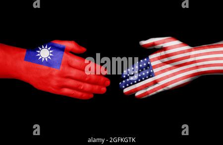 Concetto di handshaking paese Foto Stock