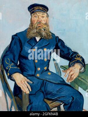 Vincent van Gogh – Ritratto del Postman Joseph Roulin (1888) dipinto famoso. Foto Stock