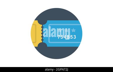 Icona del ticket immagine vettoriale del simbolo di riproduzione casuale Illustrazione Vettoriale