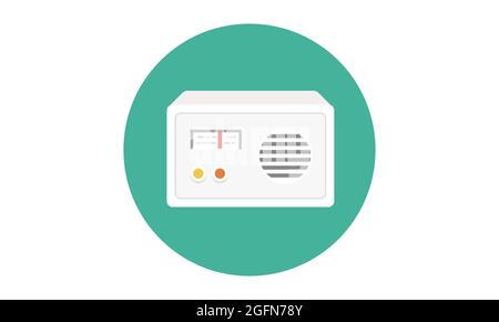 Simbolo della pagina dell'icona della radio per la progettazione del sito Web Logo dell'icona della radio, app, UI. Icona della radio illustrazione del vettore, EPS10. Illustrazione Vettoriale