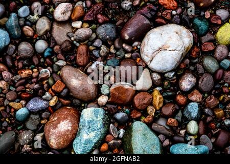 Ciottoli a St. Martins Beach, St. Martins, New Brunswick, Canada Foto Stock