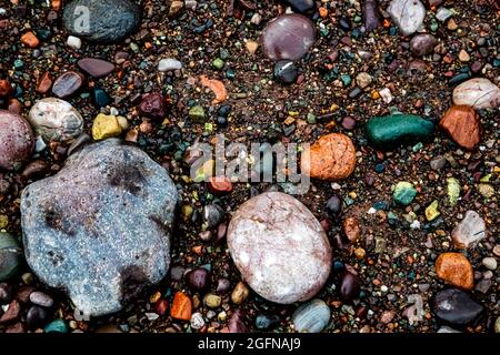 Ciottoli a St. Martins Beach, St. Martins, New Brunswick, Canada Foto Stock