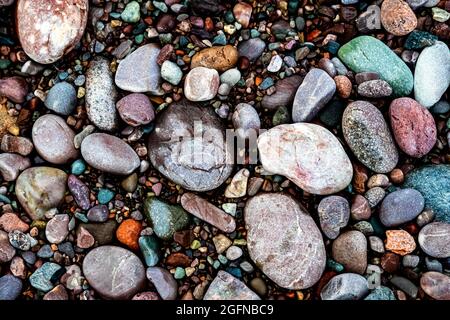 Ciottoli a St. Martins Beach, St. Martins, New Brunswick, Canada Foto Stock