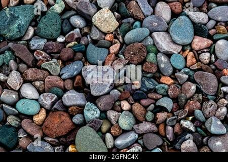 Ciottoli a St. Martins Beach, St. Martins, New Brunswick, Canada Foto Stock