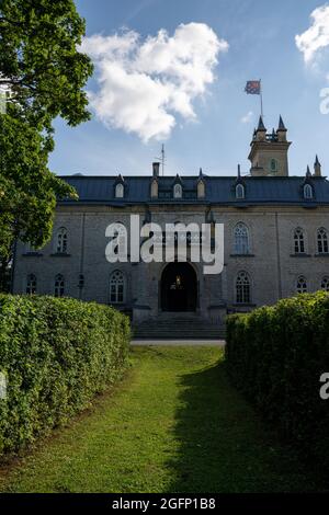 Laitse, Estonia - 12 Agosto, 2021: Vista del castello di Laitse casa padronale nel nord Estonia Foto Stock