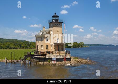 Rondout storico Creek o Kingston Faro sul fiume Hudson nello Stato di New York Foto Stock