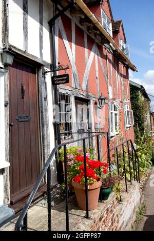 Cottage con struttura in legno Prentice Street Lavenham Suffolk Foto Stock