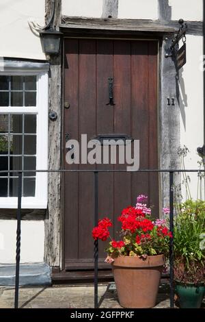 Cottage con struttura in legno Prentice Street Lavenham Suffolk Foto Stock