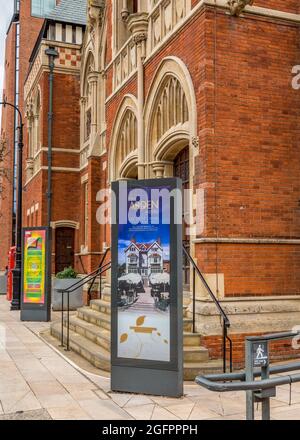 Primo piano del RSC Theatre a Stratford upon Avon. Foto Stock