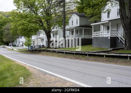 Cass, Virginia occidentale, una vecchia città di cartiera. Alloggio per lavoratori. Foto Stock