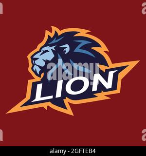 Lion Head Cool Logo Mascot Esport Vector Design Illustrazione Vettoriale