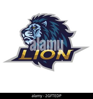 Logo Lion e Sport Mascot Vector Design Illustrazione Vettoriale