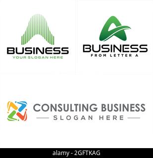 Business di consulenza con lettera A e logo di persone design Illustrazione Vettoriale