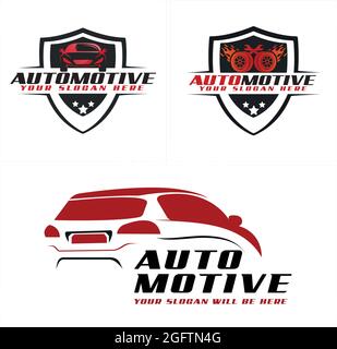 Vettore di disegno logo auto scudo automobilistico Illustrazione Vettoriale