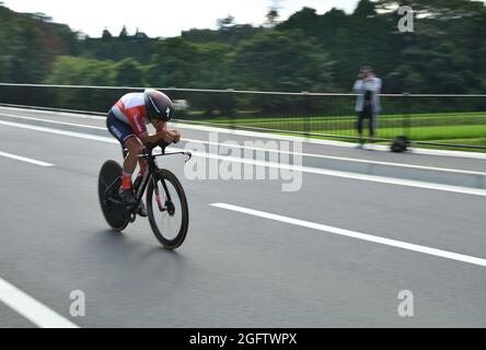 Shizuoka, Giappone. 28 luglio 2021. Joao Almeida (por) Cycling : prova individuale degli uomini durante i Giochi Olimpici di Tokyo 2020 a Shizuoka, Giappone . Credit: Masahiro Tsurugi/AFLO/Alamy Live News Foto Stock