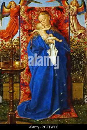 La Madonna alla Fontana, un dipinto a olio su pannello del 1439 del primo artista olandese Jan van Eyck.(1390-1441) Foto Stock