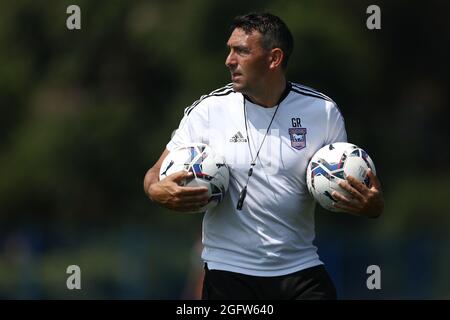 Primo allenatore di squadra di Ipswich Town, Gary Roberts - Ipswich Town Training Pre Season, Ipswich Town Training Center, Ipswich, Regno Unito - 20 luglio 2021 Foto Stock