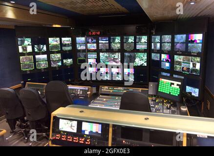 BBC Springwatch TV Program Main Outside Broadcast Control Room. Foto Stock