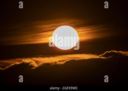 Sunset, Halwell, Totnes, South Devon. Inghilterra, Regno Unito Foto Stock