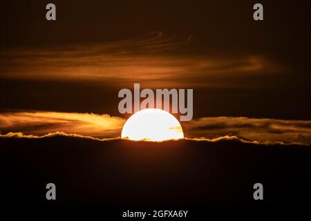 Sunset, Halwell, Totnes, South Devon. Inghilterra, Regno Unito Foto Stock